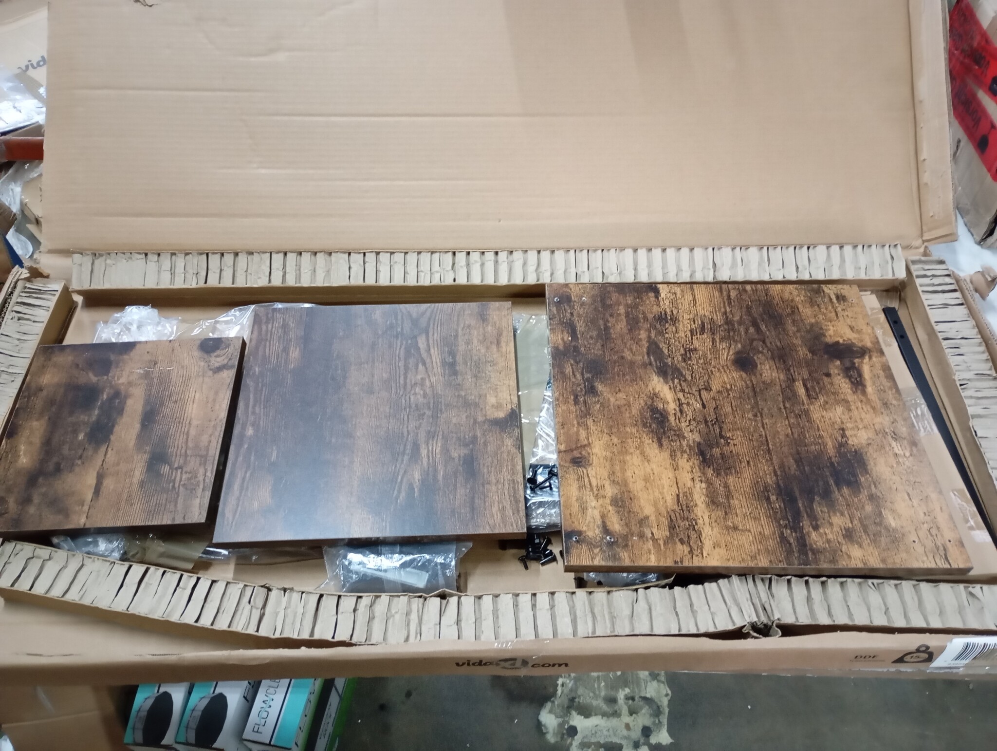 vidaXL 3-delige Tafeltjesset Belegd Hout -60% Korting!