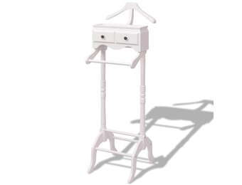 vidaXL Kledingrek met Kastje Hout Wit - 60% Korting