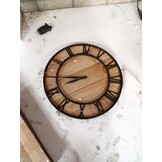 VidaXL Wandklok 39 cm (60% KORTING) - MDF & Ijzer, Bruin/Zwart