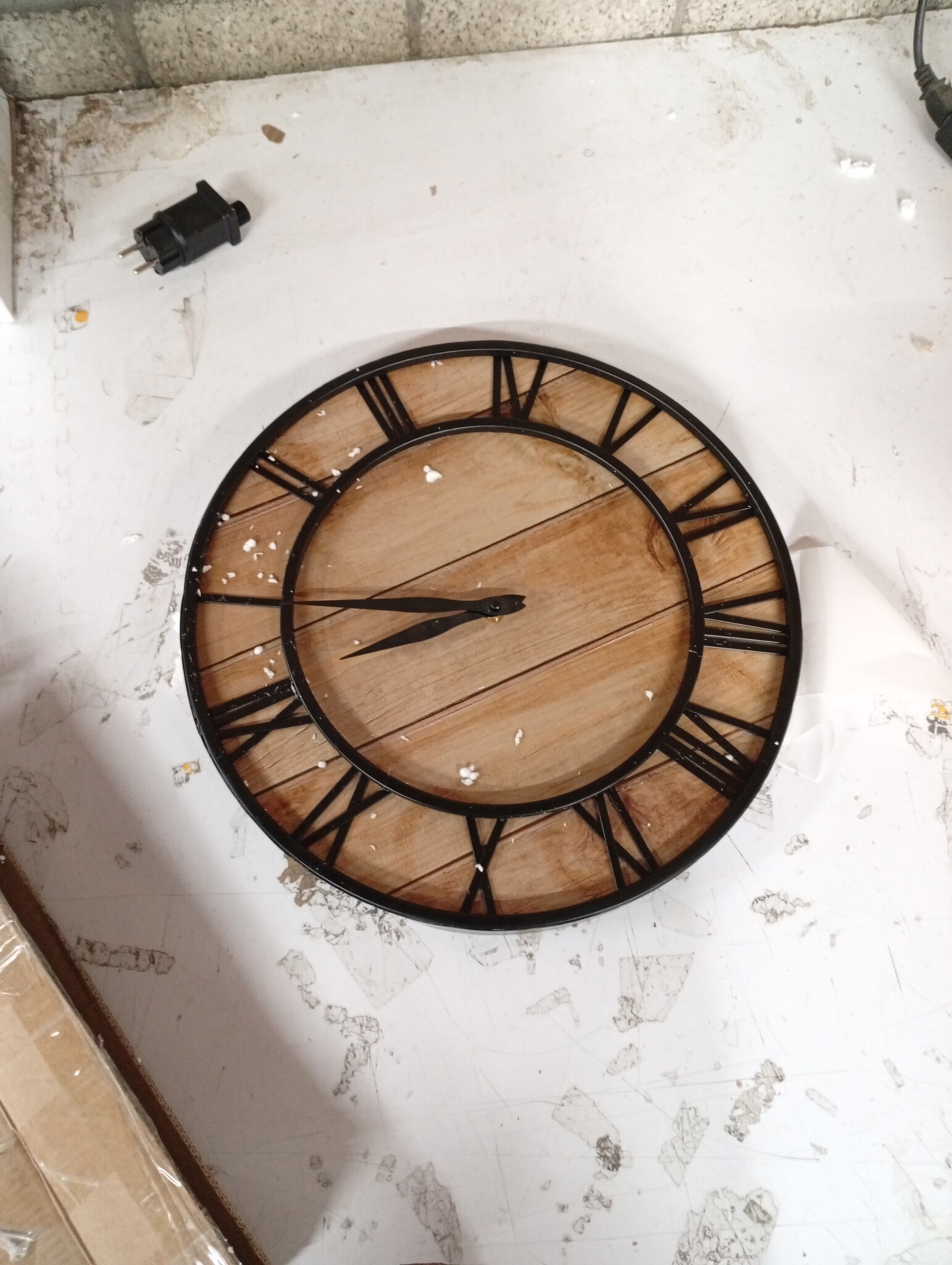 VidaXL Wandklok 39 cm (60% KORTING) - MDF & Ijzer, Bruin/Zwart