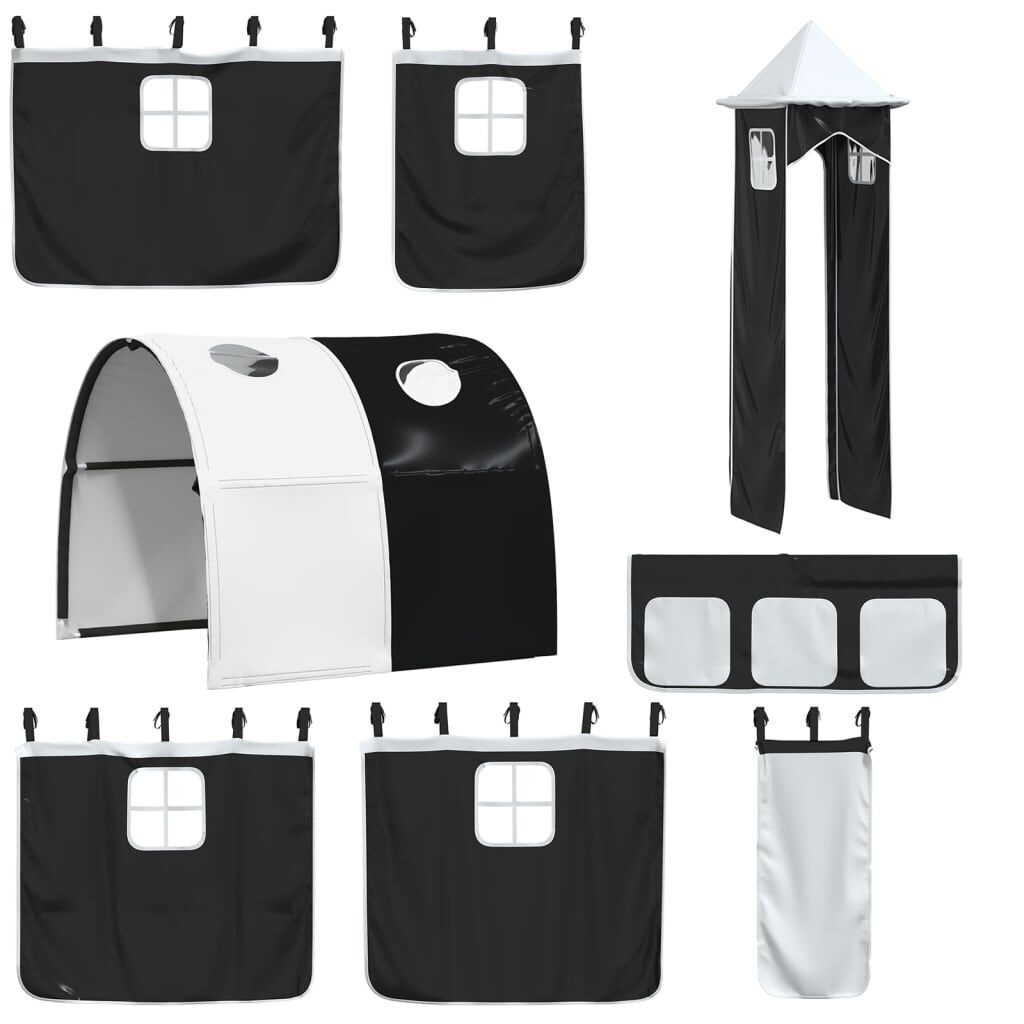 VidaXL Gordijnen/Tunnel/Toren Hoogslaper Wit/Zwart - 35% Korting