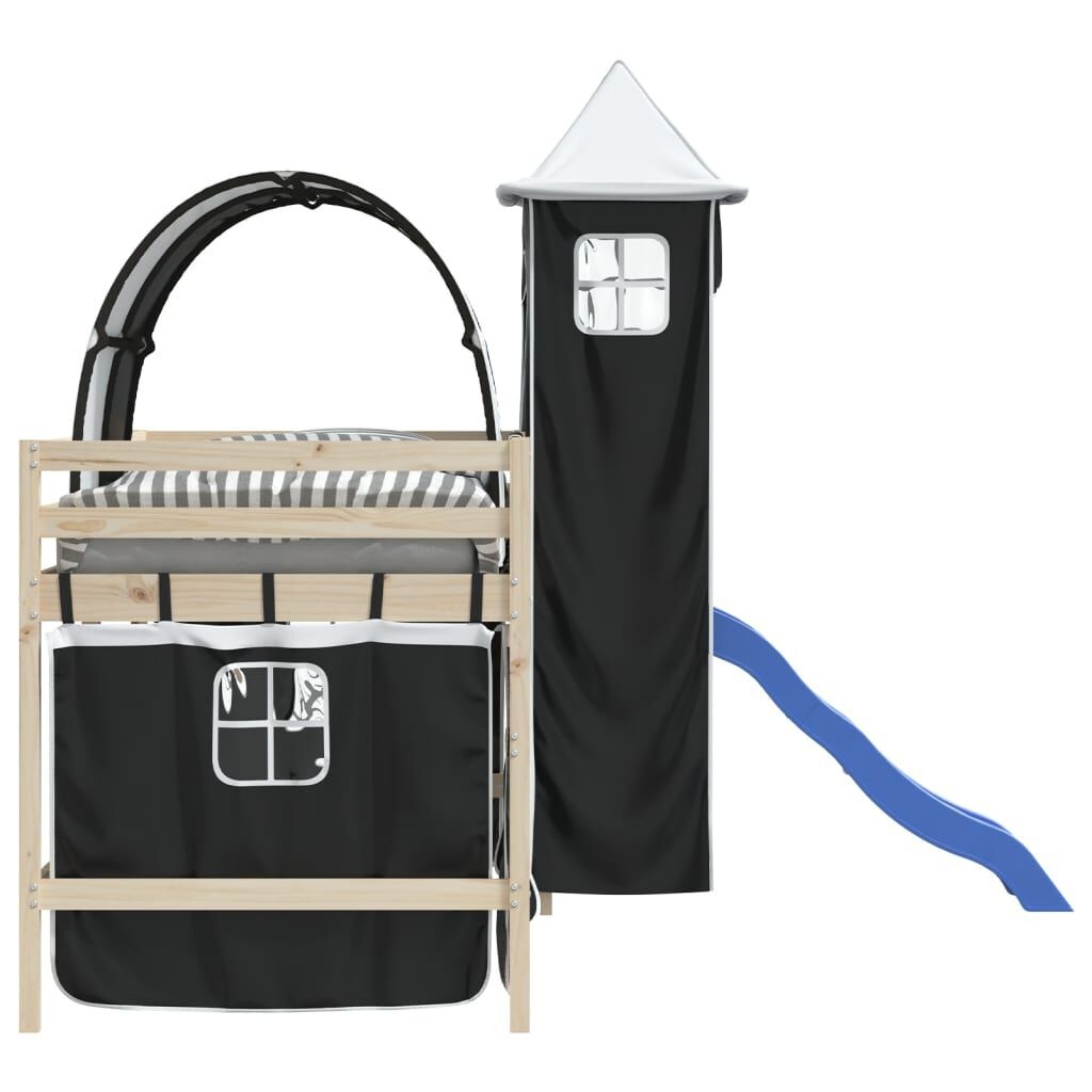 VidaXL Gordijnen/Tunnel/Toren Hoogslaper Wit/Zwart - 35% Korting