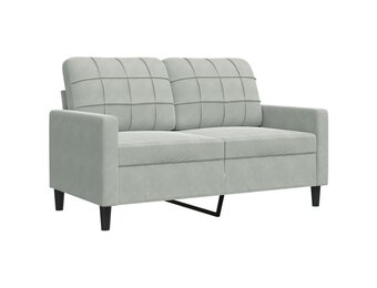 vidaXL Tweezitsbank 120 cm, Fluweel Lichtgrijs - 35% Korting!
