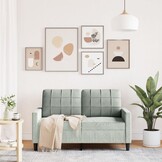 vidaXL Tweezitsbank 120 cm, Fluweel Lichtgrijs - 35% Korting!