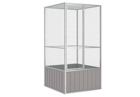 VidaXL Vogelkooi 111x107x211,5 cm - Gegalvaniseerd Staal (Grijs) - 55% Korting!