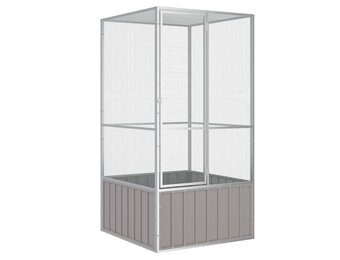 VidaXL Vogelkooi 111x107x211,5 cm - Gegalvaniseerd Staal (Grijs) - 55% Korting!
