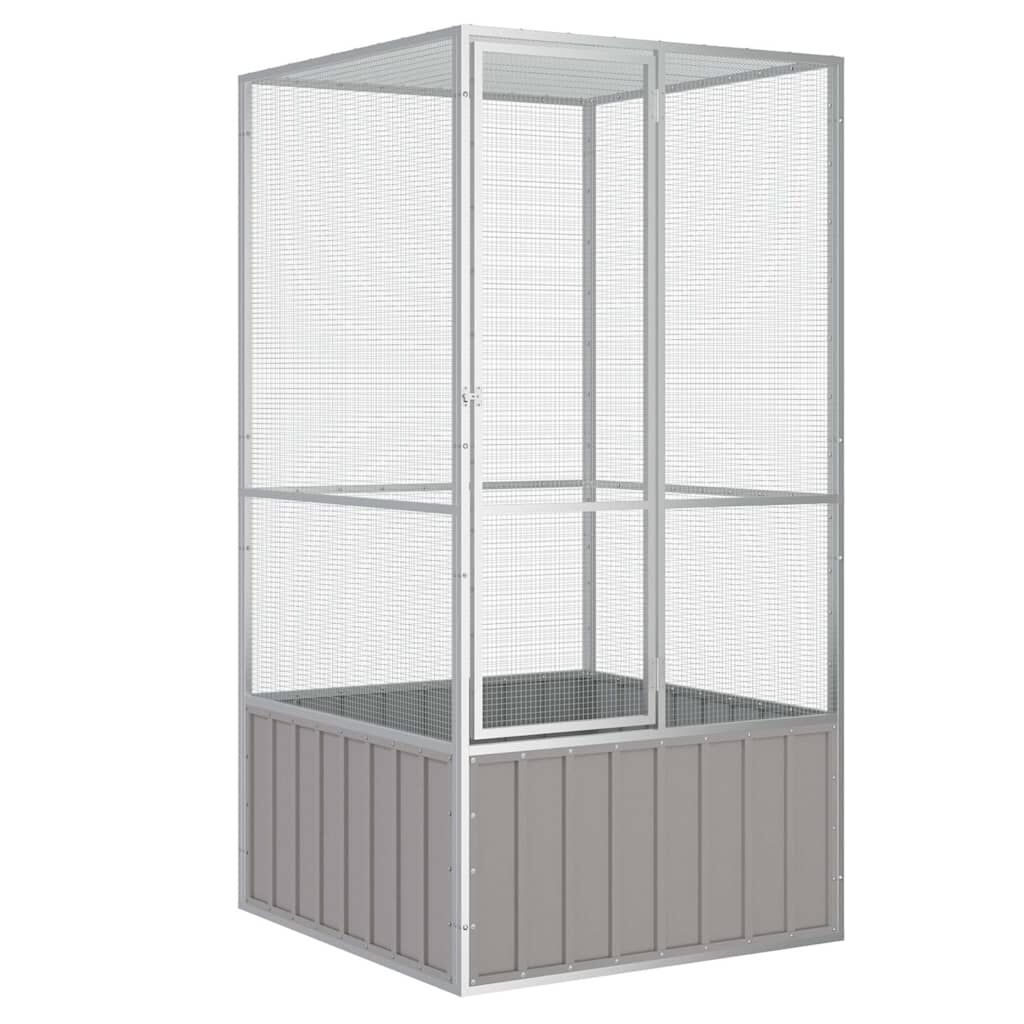VidaXL Vogelkooi 111x107x211,5 cm - Gegalvaniseerd Staal (Grijs) - 55% Korting!