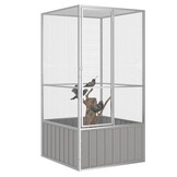 VidaXL Vogelkooi 111x107x211,5 cm - Gegalvaniseerd Staal (Grijs) - 55% Korting!