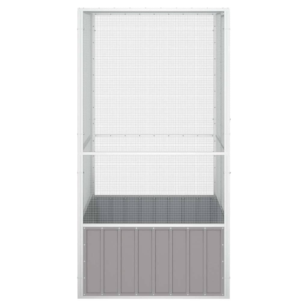 VidaXL Vogelkooi 111x107x211,5 cm - Gegalvaniseerd Staal (Grijs) - 55% Korting!