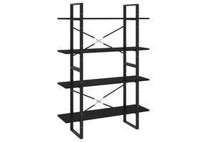 VidaXL Boekenkast Grenenhout Zwart - 4 Schappen - 55% Korting!