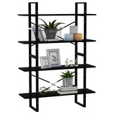 VidaXL Boekenkast Grenenhout Zwart - 4 Schappen - 55% Korting!