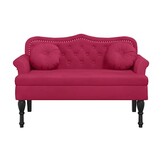 vidaXL Bankje met Kussens - 120.5cm - Wijnrood Fluweel - 55% Korting