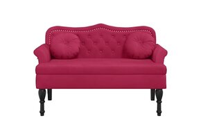 vidaXL Bankje met Kussens - 120.5cm - Wijnrood Fluweel - 55% Korting