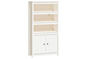 vidaXL Hoge Kast Grenenhout Wit (80x35x154 cm) - 35% Korting!