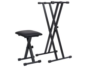 VidaXL Keyboardstandaard & Kruk Dubbel Versterkt - 35% Korting!