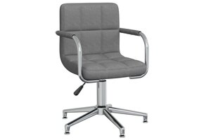 vidaXL Kantoorstoel draaibaar stof lichtgrijs - Nu 64% Korting!