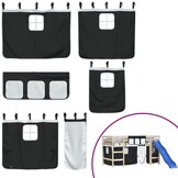 VidaXL Gordijnen voor Hoogslaper (55% korting!) - Wit & Zwart Polyester