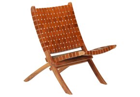 vidaXL Klapstoel Leer Bruin - 35% Korting