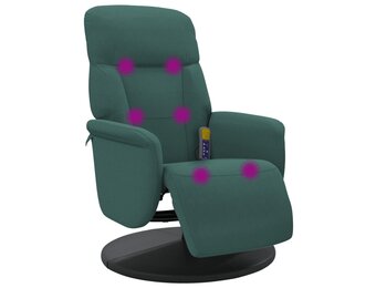 vidaXL Massagestoel: Verstelbaar, Fluweel Donkergroen - 30% Korting!