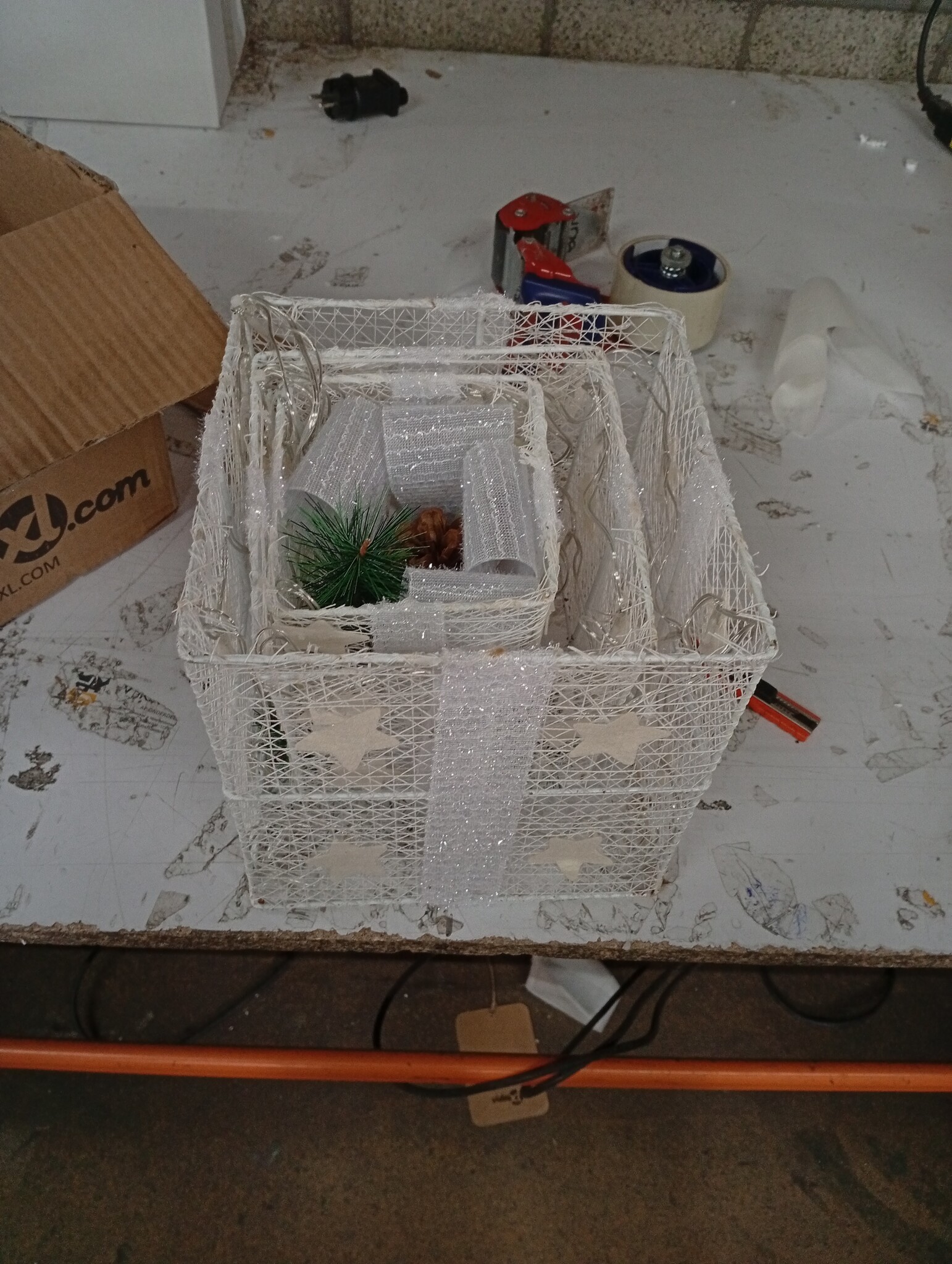 vidaXL Kerstdecoratie Geschenkdozen Wit - 3 stuks - 55% Korting