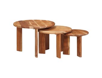 vidaXL Nesttafels 3 stuks | Massief Acaciahout | 55% Korting