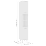 vidaXL Badkamerkast Wit | 30x30x179 cm | 60% Korting