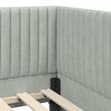 vidaXL Hoekbedframe met hoofdeinde Lichtgrijs 100 x 200 cm Fluweel