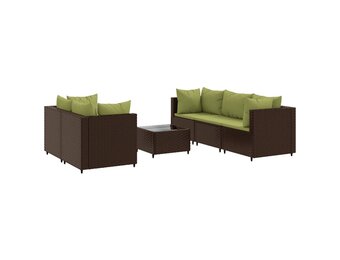 vidaXL 6-delige Loungeset met kussens - 35% Korting!