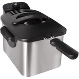 Inventum GF431S - Frituurpan - 3 liter - Tot 190 graden - 2200 watt - Koude zone - Friteuse - Oliebollen pan - RVS/Zwart