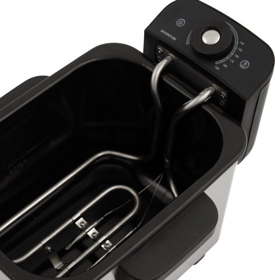 Inventum GF431S - Frituurpan - 3 liter - Tot 190 graden - 2200 watt - Koude zone - Friteuse - Oliebollen pan - RVS/Zwart