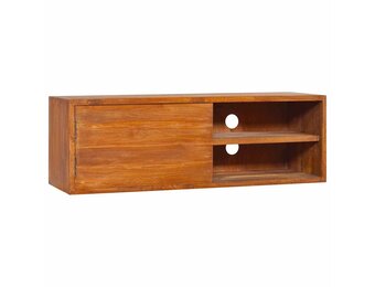 vidaXL Tv-meubel wandmontage 90x30x30 cm massief teakhout