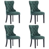 vidaXL Eetkamerstoelen 2 st fluweel donkergroen