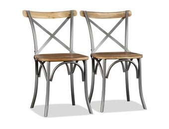 vidaXL Eetkamerstoelen 2 st massief mangohout