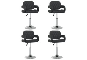 Krzesła do jadalni obrotowe 4 szt. czarna ekoskóra