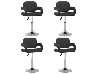 vidaXL Eetkamerstoelen draaibaar 2 st kunstleer zwart