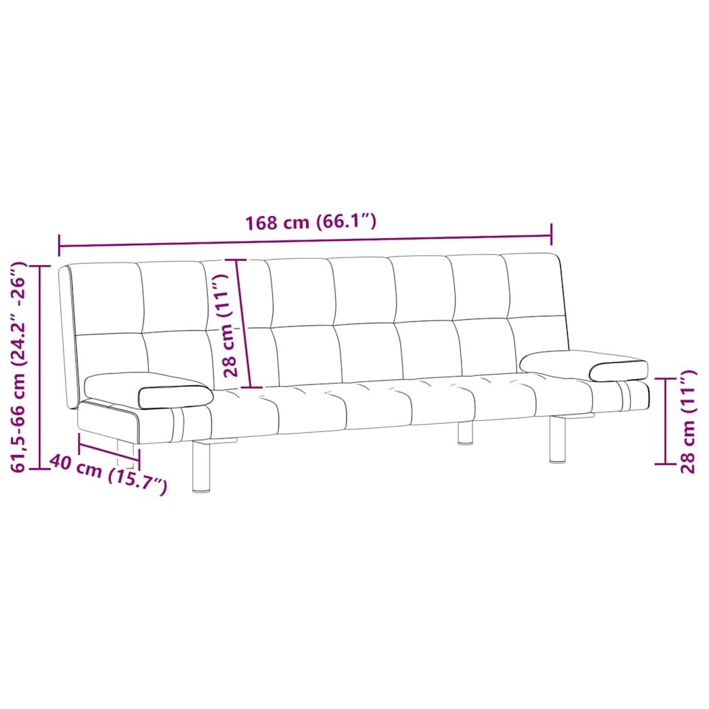 vidaXL Slaapbank met twee kussens verstelbaar kunstleer zwart