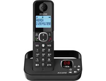 Alcatel F860 Voice, Dect analoge telefoon met antwoordapparaat, 100 entries, Nummerherkenning, Zwart