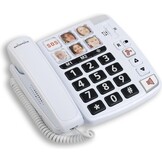 Swissvoice X1110 wit huistelefoon vast lijn met 6 foto toetsen - instelbare gespreksvolume - instelbaar bel signaal - optische bel signaal