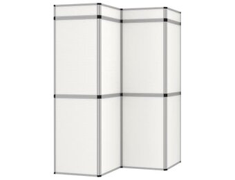 vidaXL Promotiewand met 12 panelen inklapbaar 242x200 cm wit