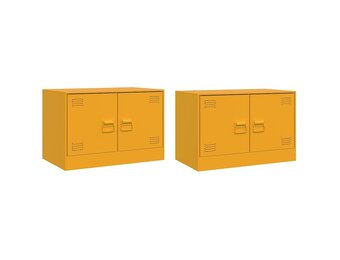 vidaXL Tv-meubelen 2 st 67x39x44 cm staal mosterdgeel