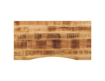 vidaXL Bureaublad met ronding 120x60x2,5 cm massief ruw mangohout