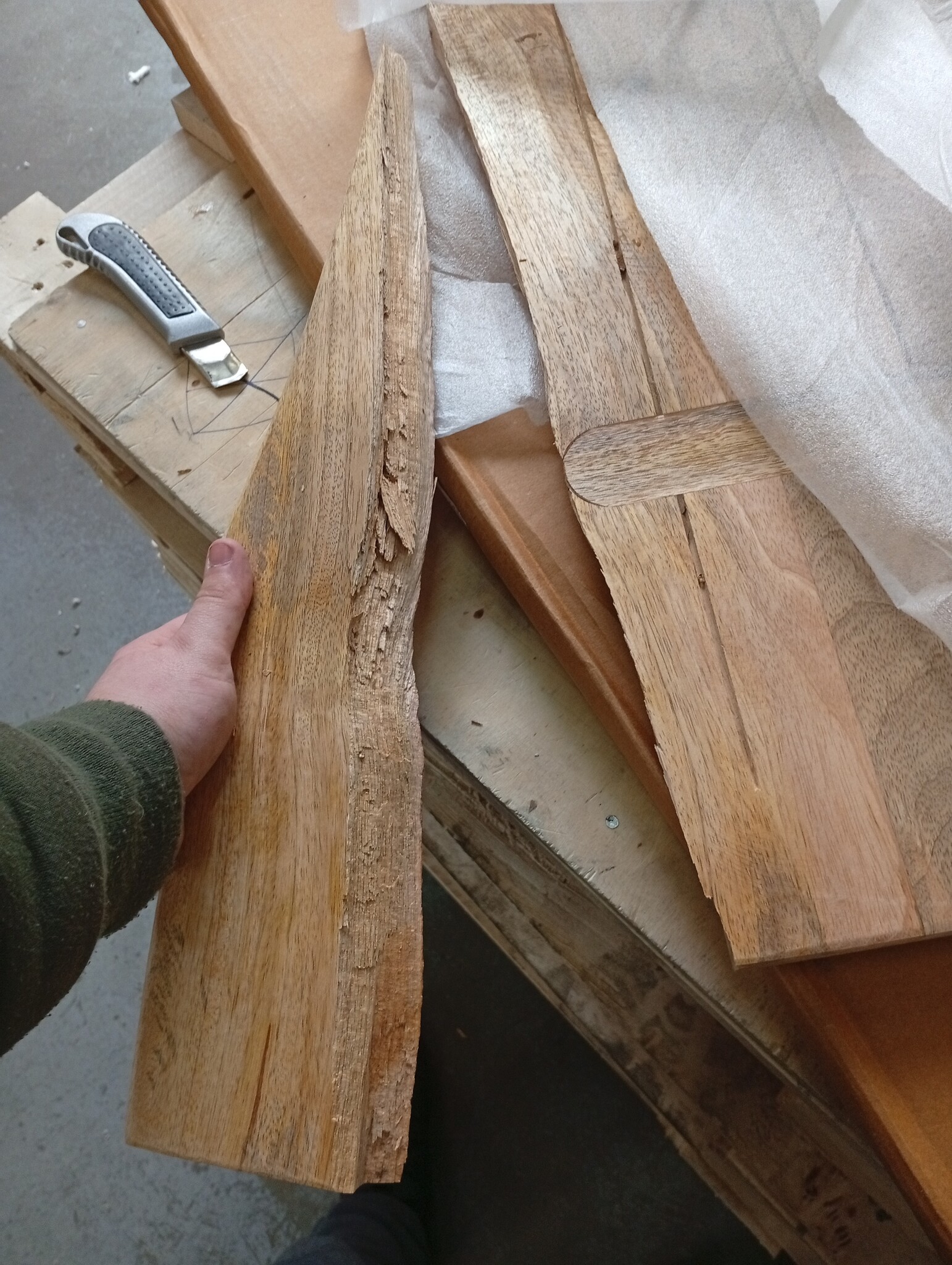 vidaXL Bureaublad met ronding 120x60x2,5 cm massief ruw mangohout