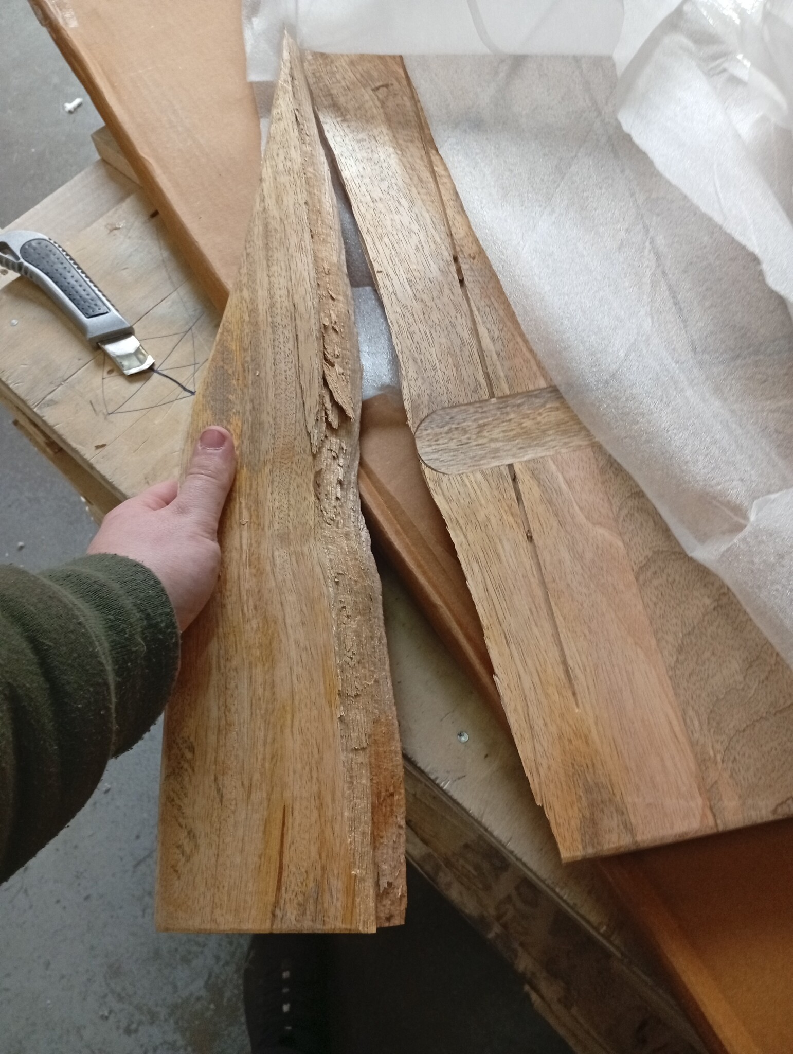 vidaXL Bureaublad met ronding 120x60x2,5 cm massief ruw mangohout