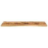 vidaXL Bureaublad met ronding 120x60x2,5 cm massief ruw mangohout