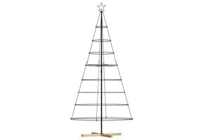 vidaXL Kerst Cone Boom 210cm Zwart - 65% Korting