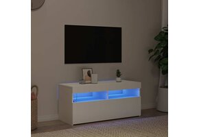 vidaXL TV-meubel met LED - 90x35x40 cm wit | 42% korting