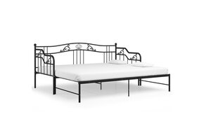 vidaXL Uittrekbare Slaapbankframe Metaal Zwart - 60% Korting!