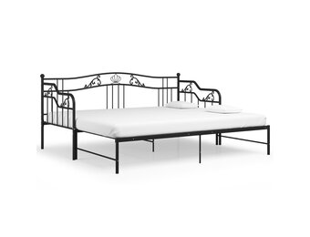 vidaXL Uittrekbare Slaapbankframe Metaal Zwart - 60% Korting!