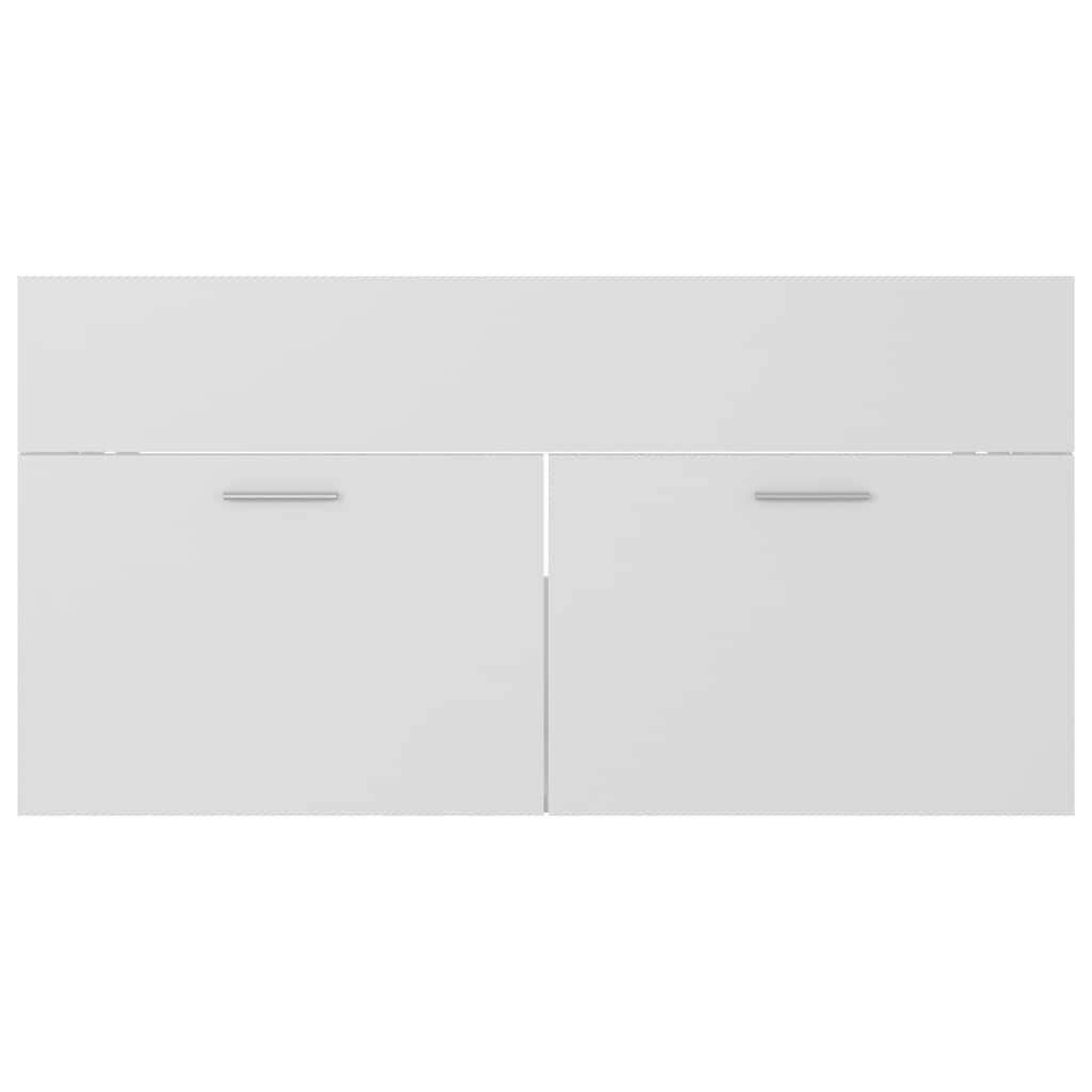 vidaXL Badkamermeubelset (2-delig) Bewerkt Hout Wit - 47% Korting