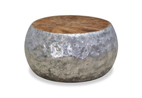 vidaXL Salontafel Aluminium & Teakhout - 60x60x30 cm - 37% Korting!